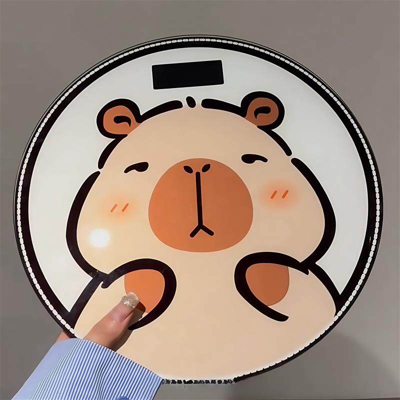 卡皮巴拉可电子秤家用精准体重计减肥专用蓝牙体脂称小型学生可携