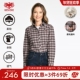 新款 花灰气质休闲格纹上衣H43050 衬衫 秋季 纯棉磨毛 威鹏女士长袖