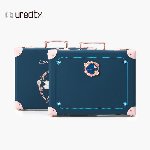 urecity手工化妆箱小收纳手提箱