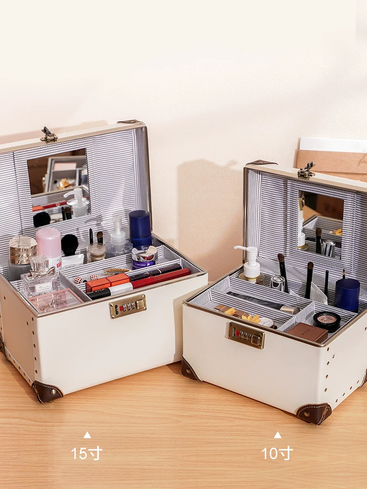 Capacious retro handheld suitcase, storage box for traveling, new collection, internet celebrity
