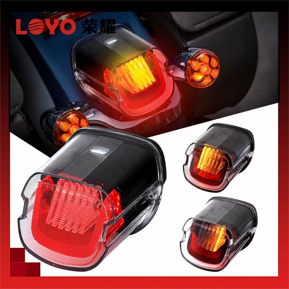 适用于哈雷摩托车LED后尾灯肥仔 883 1200滑翔后尾灯U型悬浮尾灯