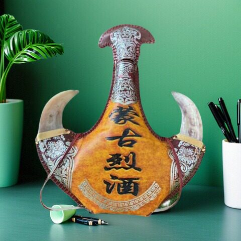 蒙古内蒙古高品质特产500ml羊角皮壶皮囊蒙古烈酒60度
