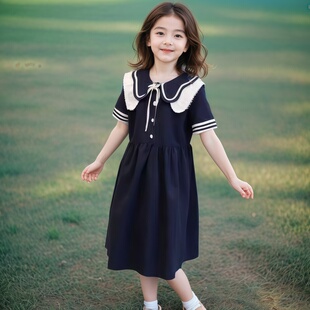 女童连衣裙夏装2025新款中大童儿童裙子时髦裙子小女孩公主裙洋气
