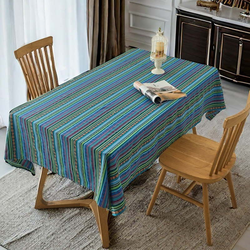 民族风针织条纹桌布复古云南画室酒吧西米亚咖啡厅民族长方形餐桌,居家布艺,桌布,淘宝优惠券,粉丝福利购,淘宝优惠卷
