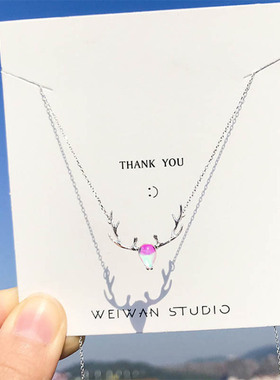 麋鹿角仙女礼物锁骨链