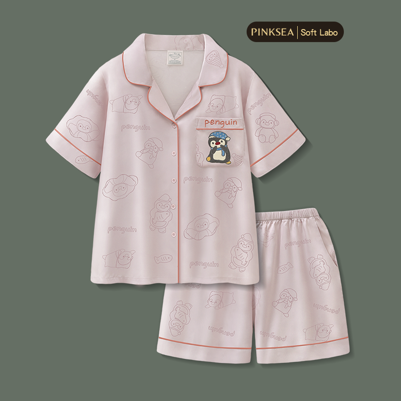睡衣女款冰丝短袖短裤夏季家居服女士2026新款可爱企鹅薄款套装夏,女士内衣/男士内衣/家居服,睡衣/家居服套装,淘宝优惠券,粉丝福利购,淘宝优惠卷