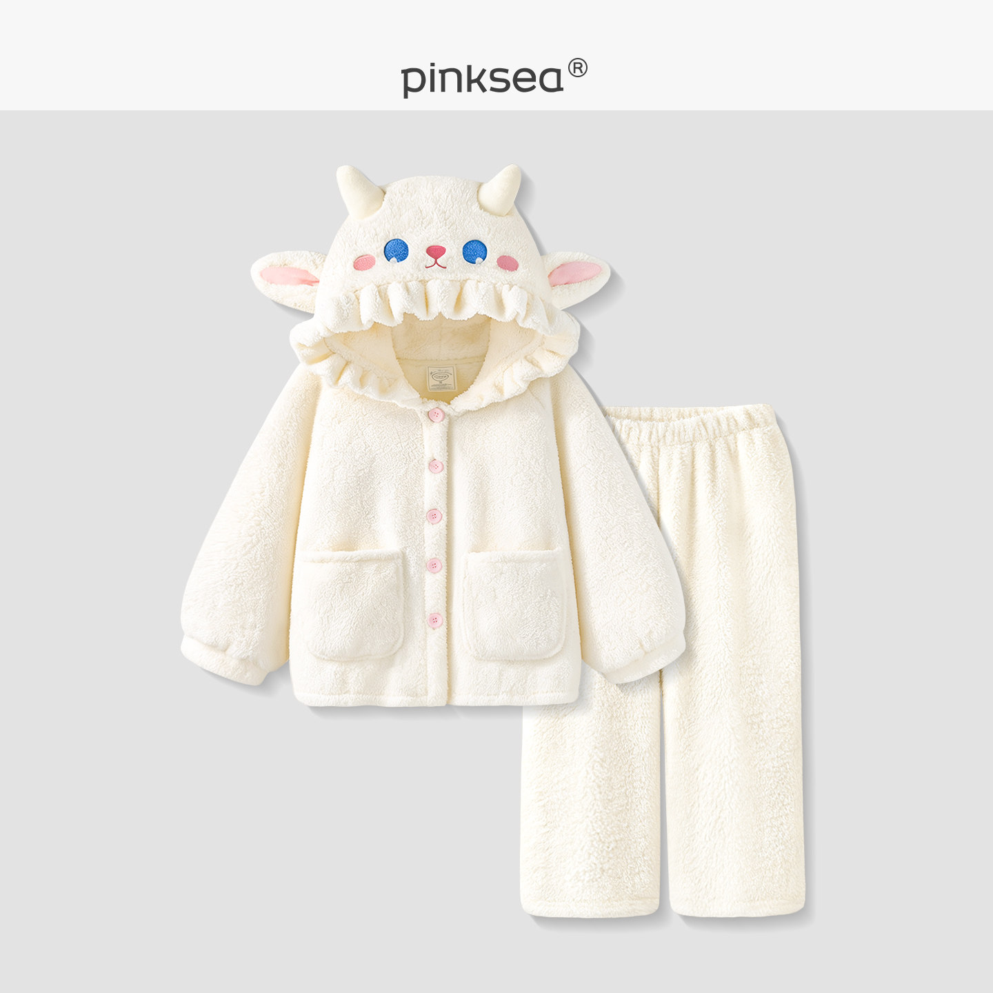 【绵羊泡泡】pinksea珊瑚绒睡衣女款冬季新款可爱加厚情侣家居服