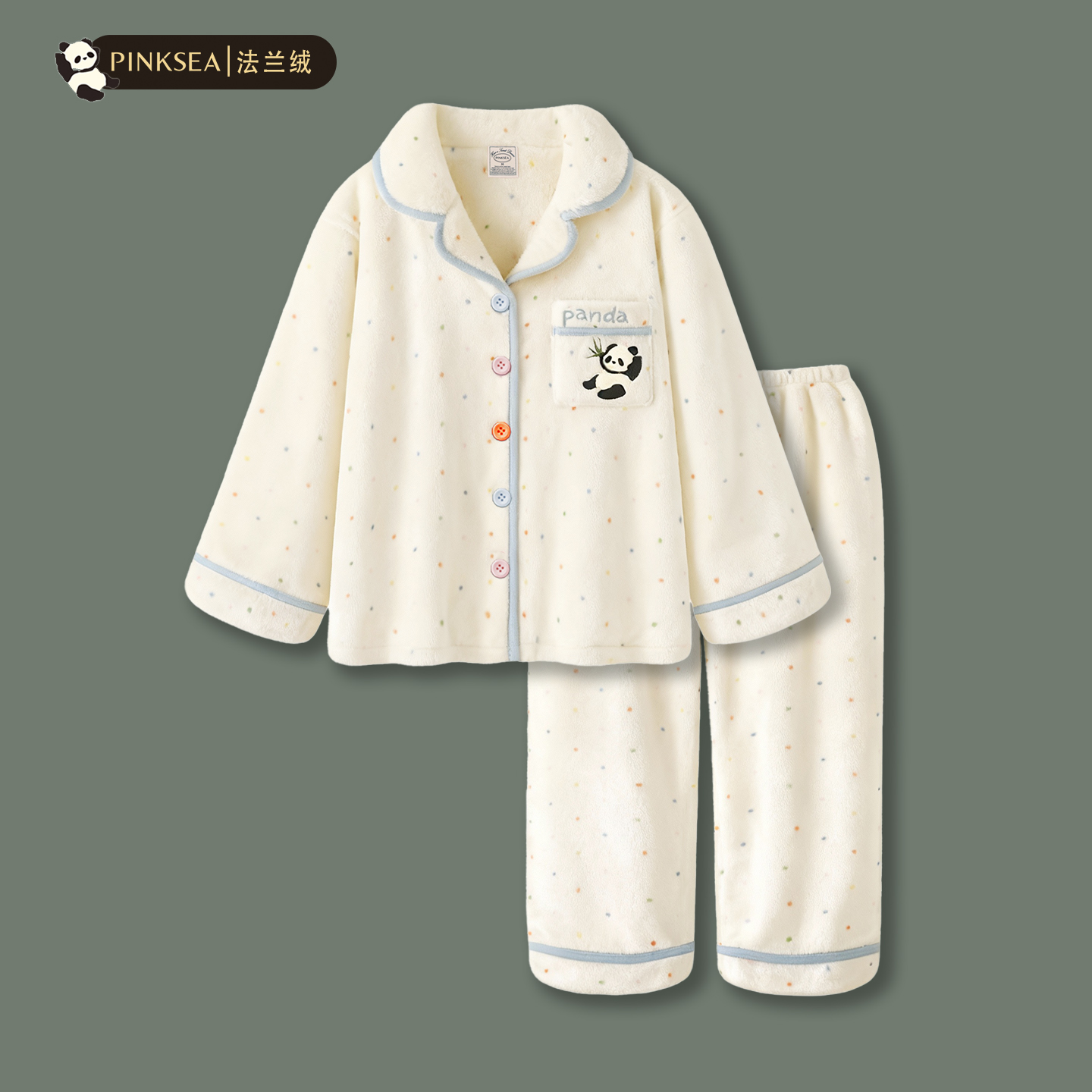 法兰绒睡衣女款秋冬保暖加绒加厚