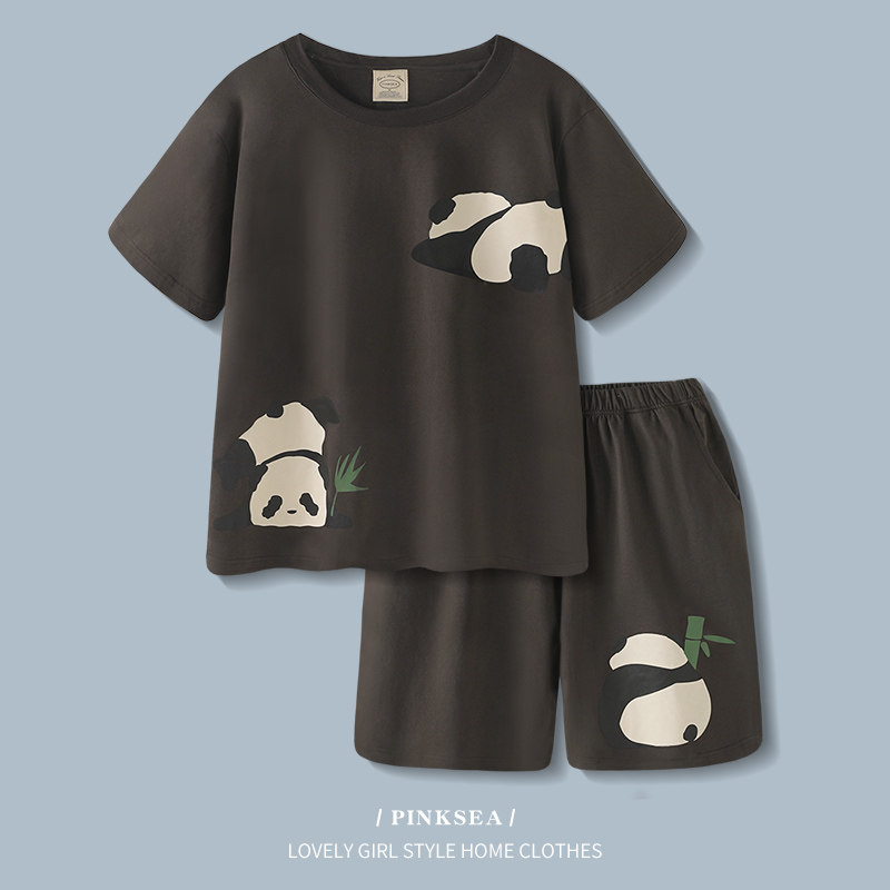 睡衣男款夏季吸汗透气大码纯棉家居服宽松套头短袖短裤可外穿套装