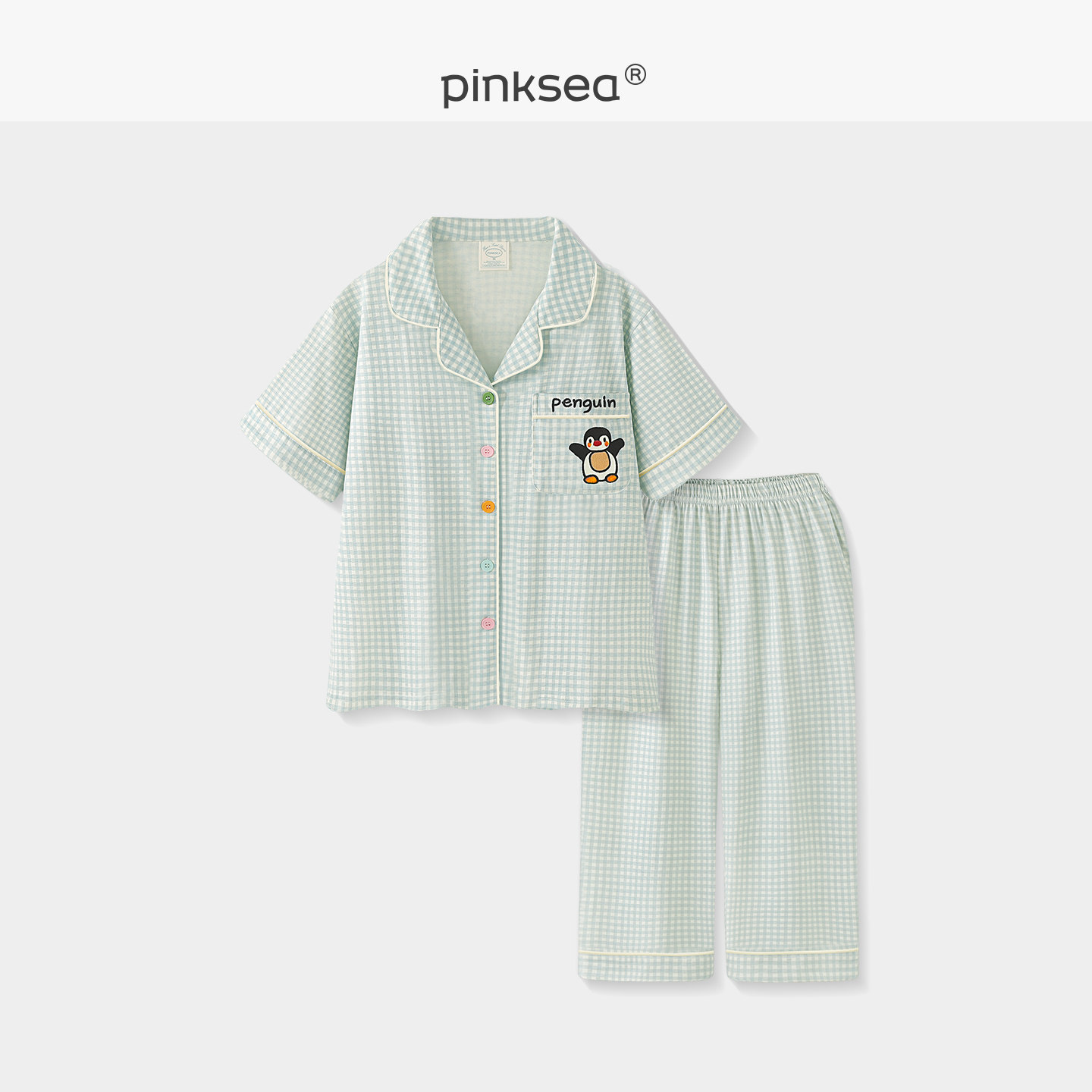 睡衣女款夏纯棉短袖长裤家居服图片
