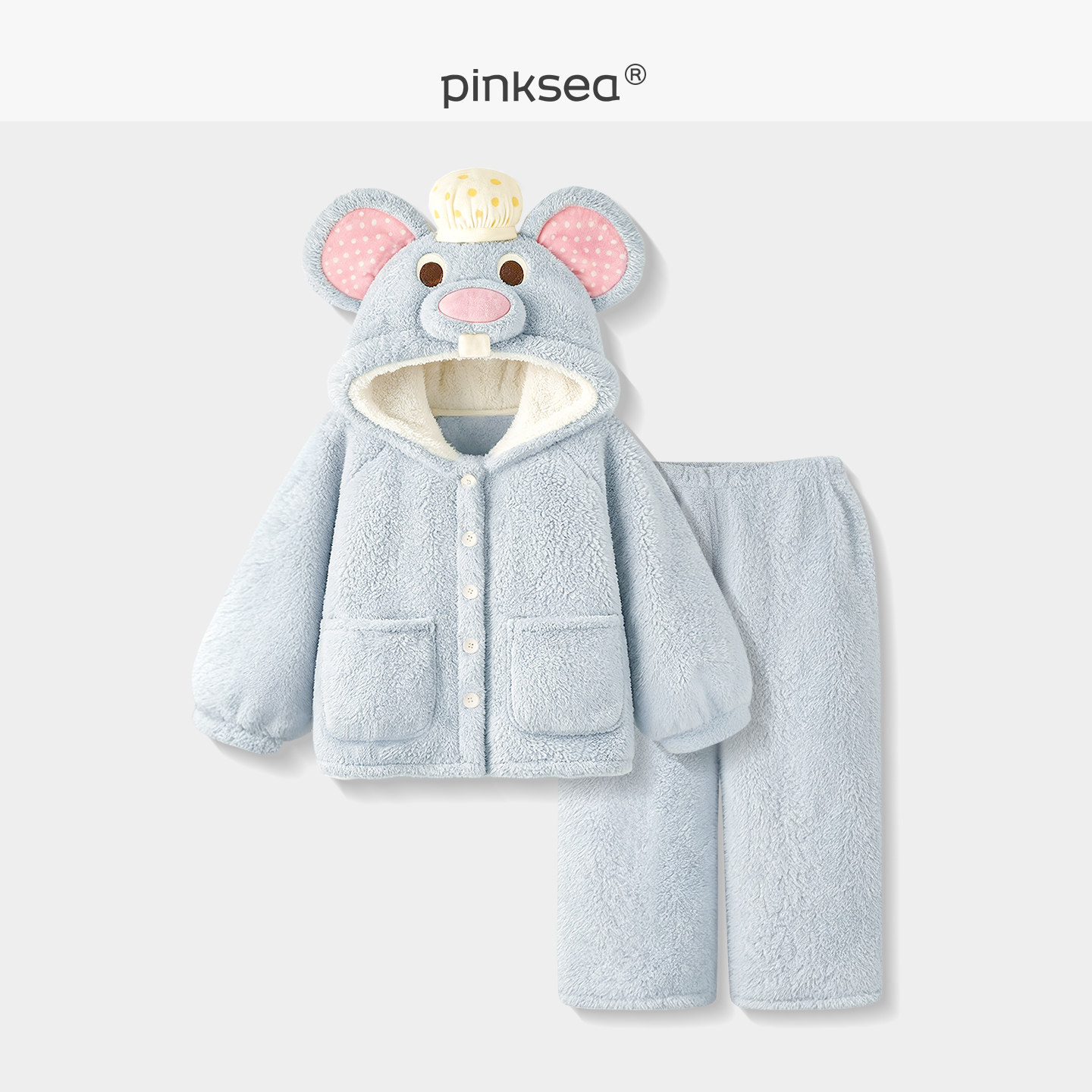 【芝士鼠】pinksea珊瑚绒睡衣女款2026新款冬季可爱加厚家居服女