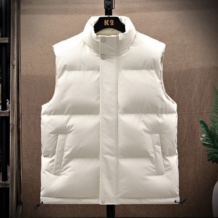 品牌清仓男士 潮流立领休闲加厚背心坎肩羽绒棉 棉马甲外套春秋冬季