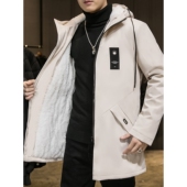 2025冬季 棉袄保暖加厚连帽棉服男休闲风衣 外套中长款 新款 棉衣男士