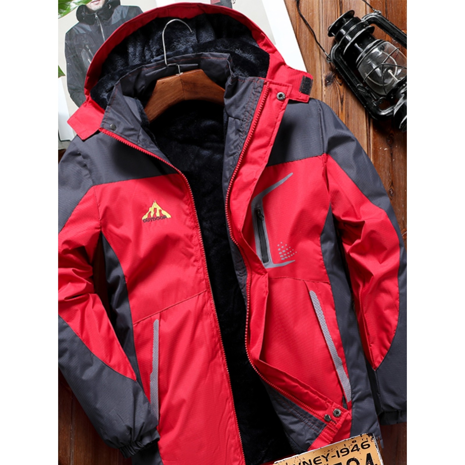 棉衣男防风防水冲锋棉服加绒加厚冬季外套男士棉袄户外防寒登山服