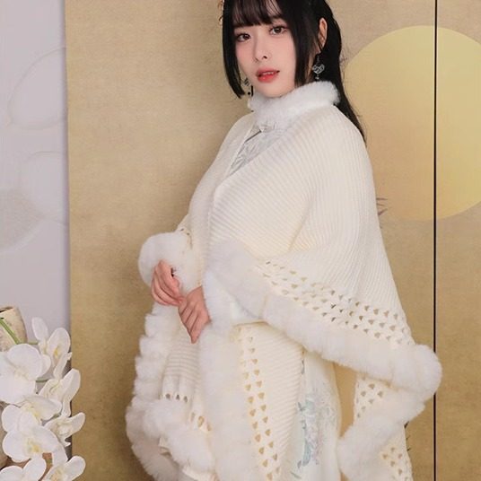 冬季复古新中式披肩针织复古国风流苏披风斗篷气质大码外套,女装/女士精品,皮草,淘宝优惠券,粉丝福利购,淘宝优惠卷