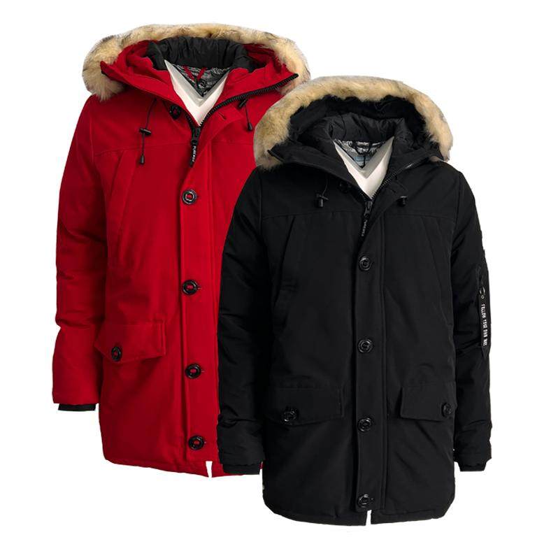 猛货男户外中长款连帽派克大衣棉服防寒零下极寒大码厚外套PARKA