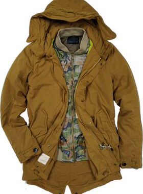 断码清仓出欧洲男2件套派克风衣连帽棉服复古休闲版美军M51 PARKA