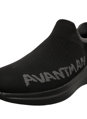 男春秋季黑色飞织运动鞋潮鞋一脚蹬袜子鞋时尚椰子休闲百搭舒适潮