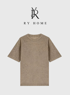 RYHOME 容雨圆领宽松欧若风亚麻T恤252T2005