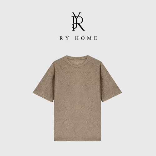 RYHOME 容雨圆领宽松欧若风亚麻T恤252T2005