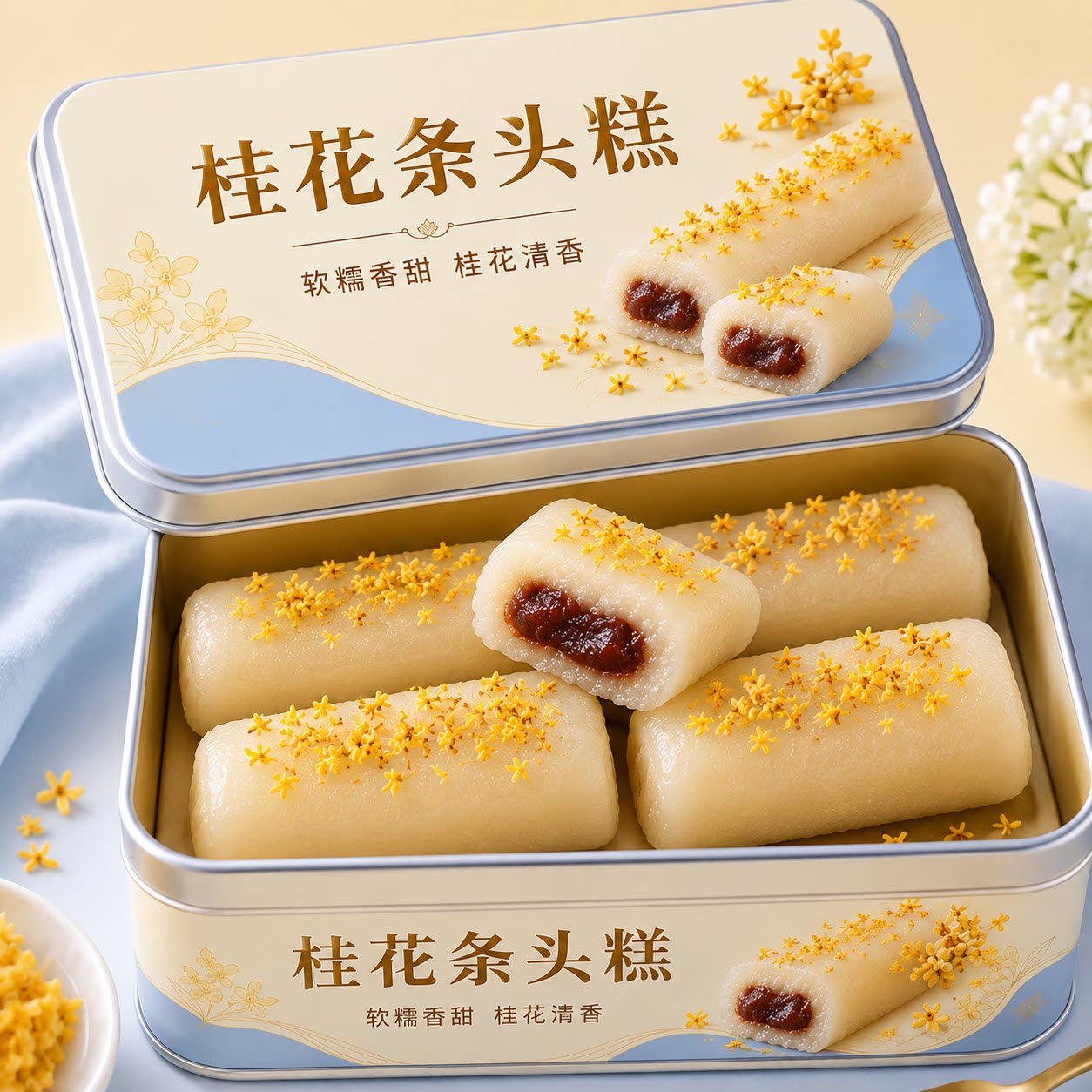 桂花条头糕糯叽叽老上海特产红豆麻薯零食传统糕点糯米好吃的点心