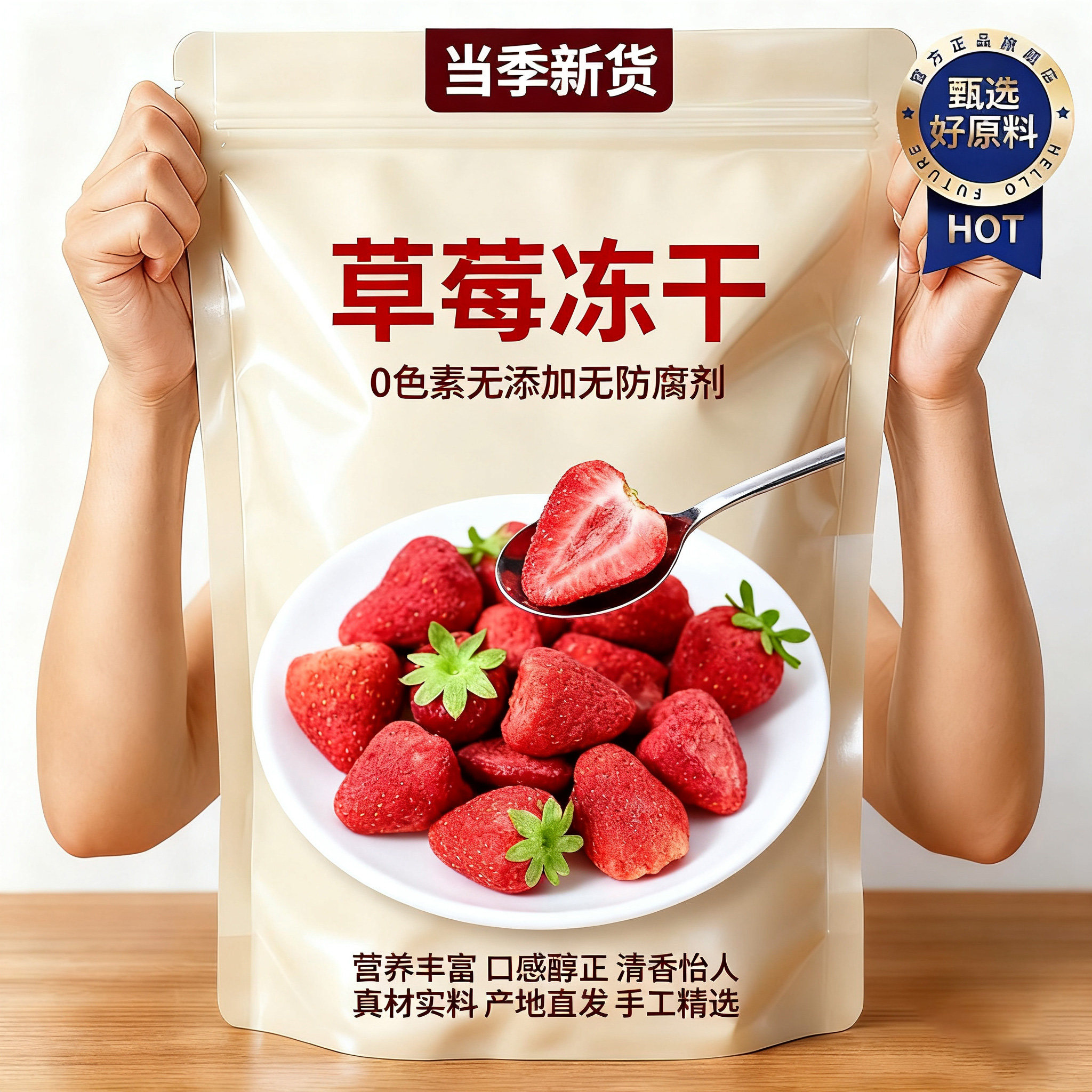 冻干草莓干官方旗舰店无糖无添加水果干独立小包装草莓脆蜜饯果脯