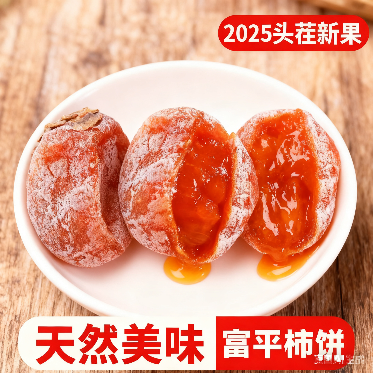 正宗特级圆柿饼500g*2包农家自制柿子饼霜降柿饼陕西富平吊柿子饼
