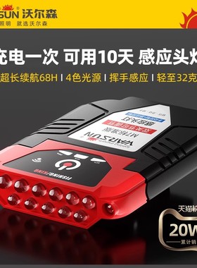 夜钓头灯钓鱼专用充电感应帽夹灯强光超亮头戴超长续航工作上饵灯