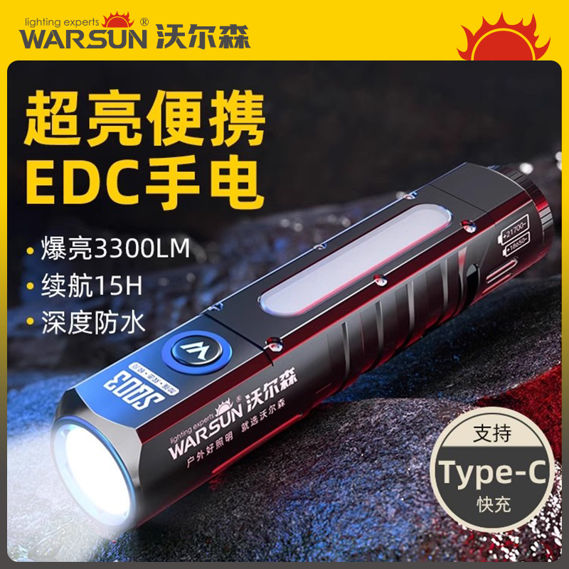 手电筒强光充电超长续航大容量带磁铁磁吸工作灯便捷2025新款维修