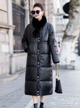 洋气真皮绵羊皮90鹅绒羽绒服皮衣