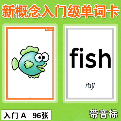 双面新概念英语青少版入门级a,b单词大卡片过塑封教具小学生闪卡