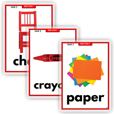 培生朗文NewBigFun英语日常认知单词点读卡片儿童启蒙塑封教学具
