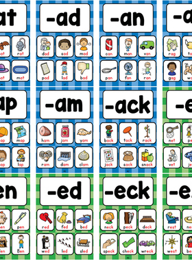 基础phonics字母英语自然拼读英文单词教材卡片CVC元辅音教师教具