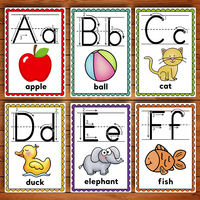26个英文字母单词闪卡英语ABC卡片幼儿童玩具小学早教师塑封教具
