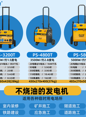 苏小电储能式工地移动电源大容量PS3200T/4800T/5800T锂电池工业