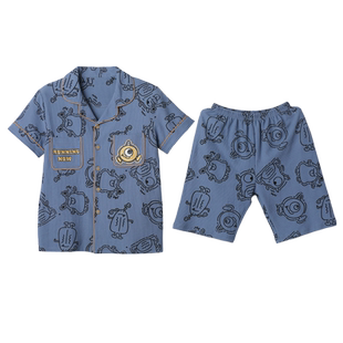 亲子装睡衣夏季纯棉短袖一家三口四口母女儿童韩版学生薄款家居服