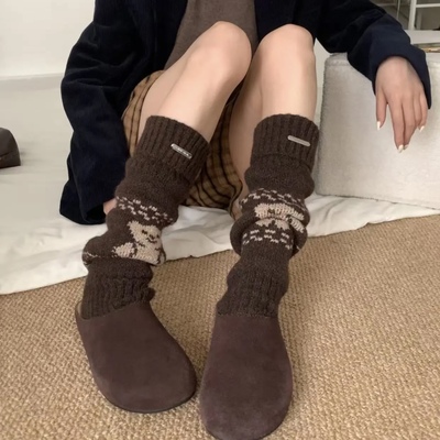 长筒加厚腿套女韩系保暖堆堆袜套