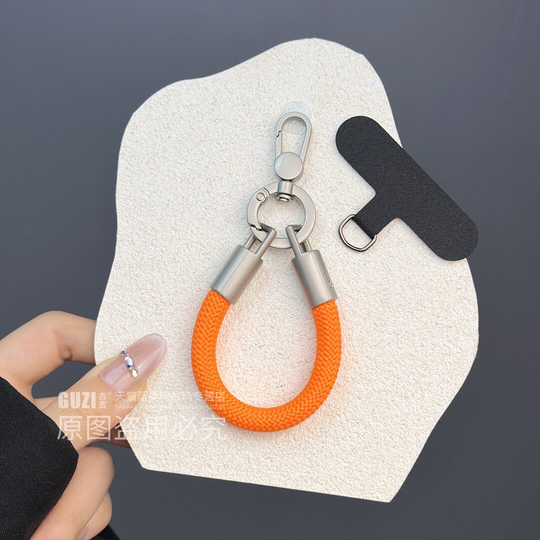 带垫片手机挂绳尼龙编织迷你短款指环手提绳超结实耐用小挂饰男女款时尚挂链车钥匙手机链手机壳精致加粗挂饰