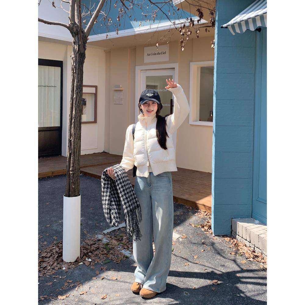 切糕自制【理想牛仔】小个子秋冬设计感显瘦直筒加绒牛仔裤