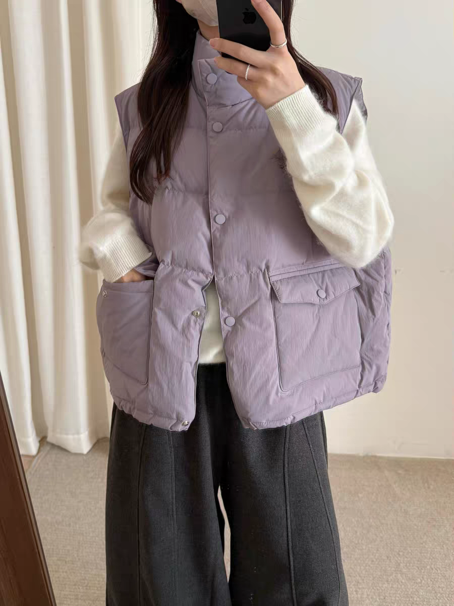 Wuli 25新潘多拉复古立领羽绒马甲女宽松显瘦百搭外套小个子背心,女装/女士精品,羽绒服,淘宝优惠券,粉丝福利购,淘宝优惠卷