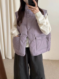 Wuli 25新潘多拉复古立领羽绒马甲女宽松显瘦百搭外套小个子背心