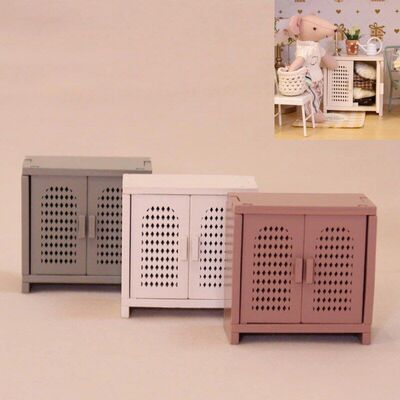 现代风迷你木质储物柜微缩娃娃屋家具过家家玩具迷你摆拍道具