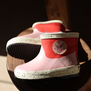 可爱儿童毛毛雨鞋超级厚毛暖和过冬雨鞋橡胶防滑软底雨靴
