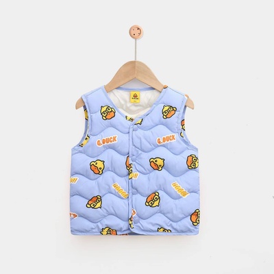 小黄鸭童秋冬羽绒棉坎肩马甲女童宝宝小童保暖宝宝马甲外穿马甲