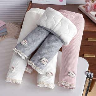 儿童夹棉加厚打底裤秋冬新款修身打底裤宝宝冬季百搭一条过冬裤子