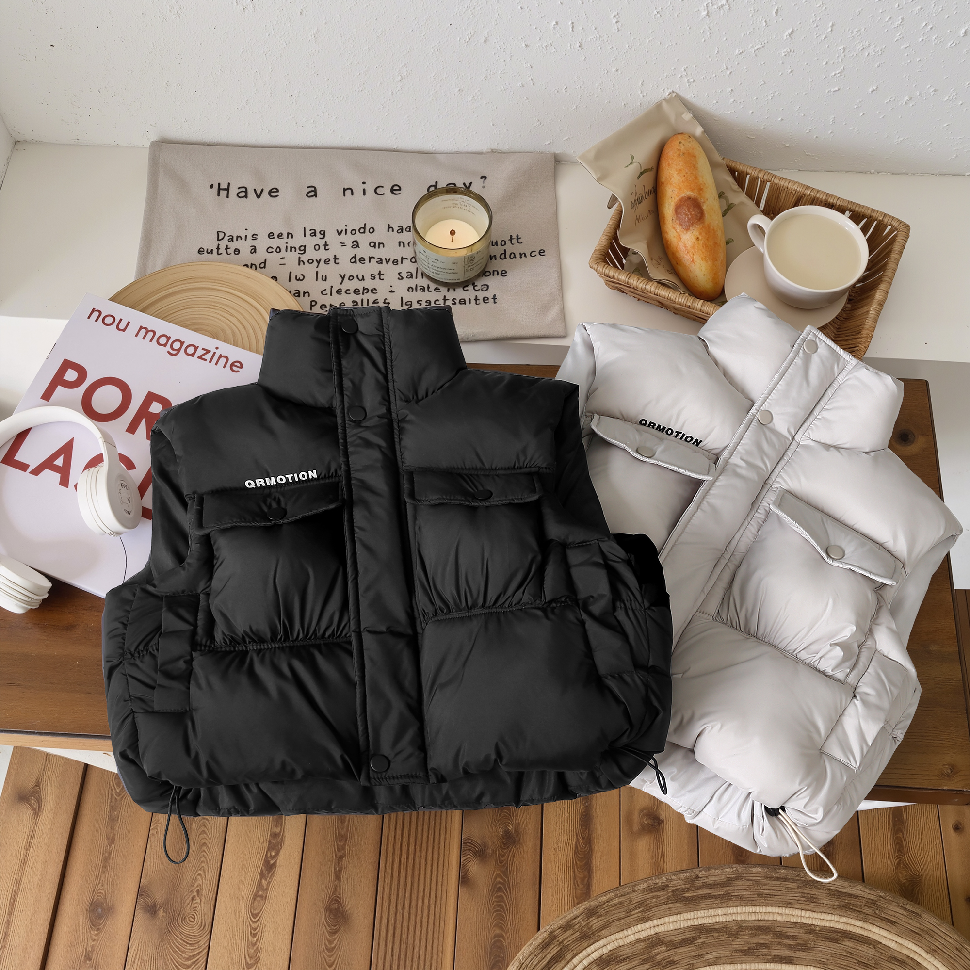 儿童羽绒棉马甲男童女童中大童加厚保暖坎肩马甲轻薄款纯色棉袄酷