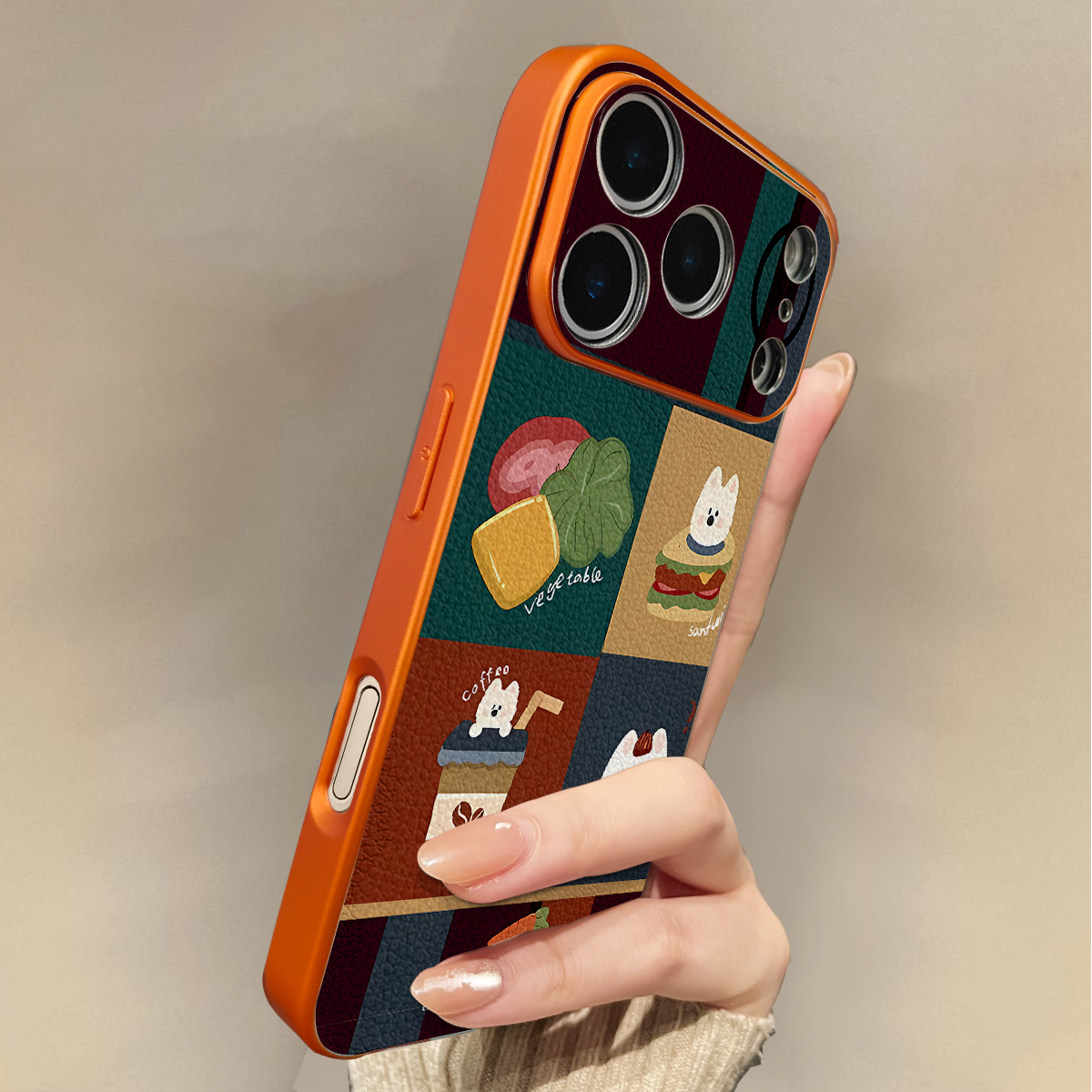 适用于苹果17promax手机壳电镀橙色块奶狗iphone14/16pro套硅胶xs全包防摔斜跨15ultra套网红11新款xr女13PRO