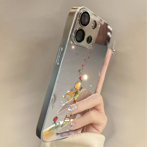 适用于OPPOReno13Pro手机壳玫瑰王子电镀镜面高级感a2/a3pro硅胶全包5防摔6新款男女7/8/9潮Reno10/11pro十12