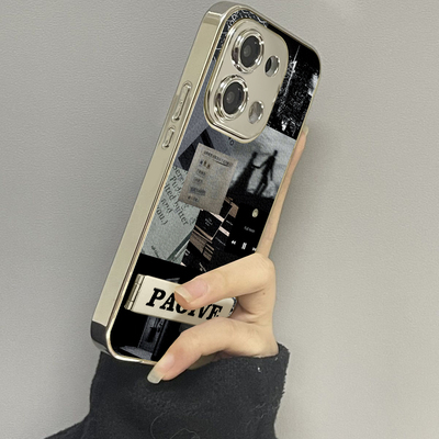 适用于OPPOReno13Pro手机壳复古胶片电镀皮纹高级感a2/a3pro硅胶全包5防摔6新款男女7/8/9潮Reno10/11pro十12