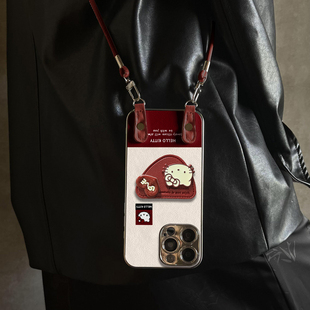 带挂绳FINDx8s 9女10 x7ultra全包x6 11pro十12套13 5防摔a58硅胶7 适用于OPPOReno14Pro手机壳荔枝红猫新款